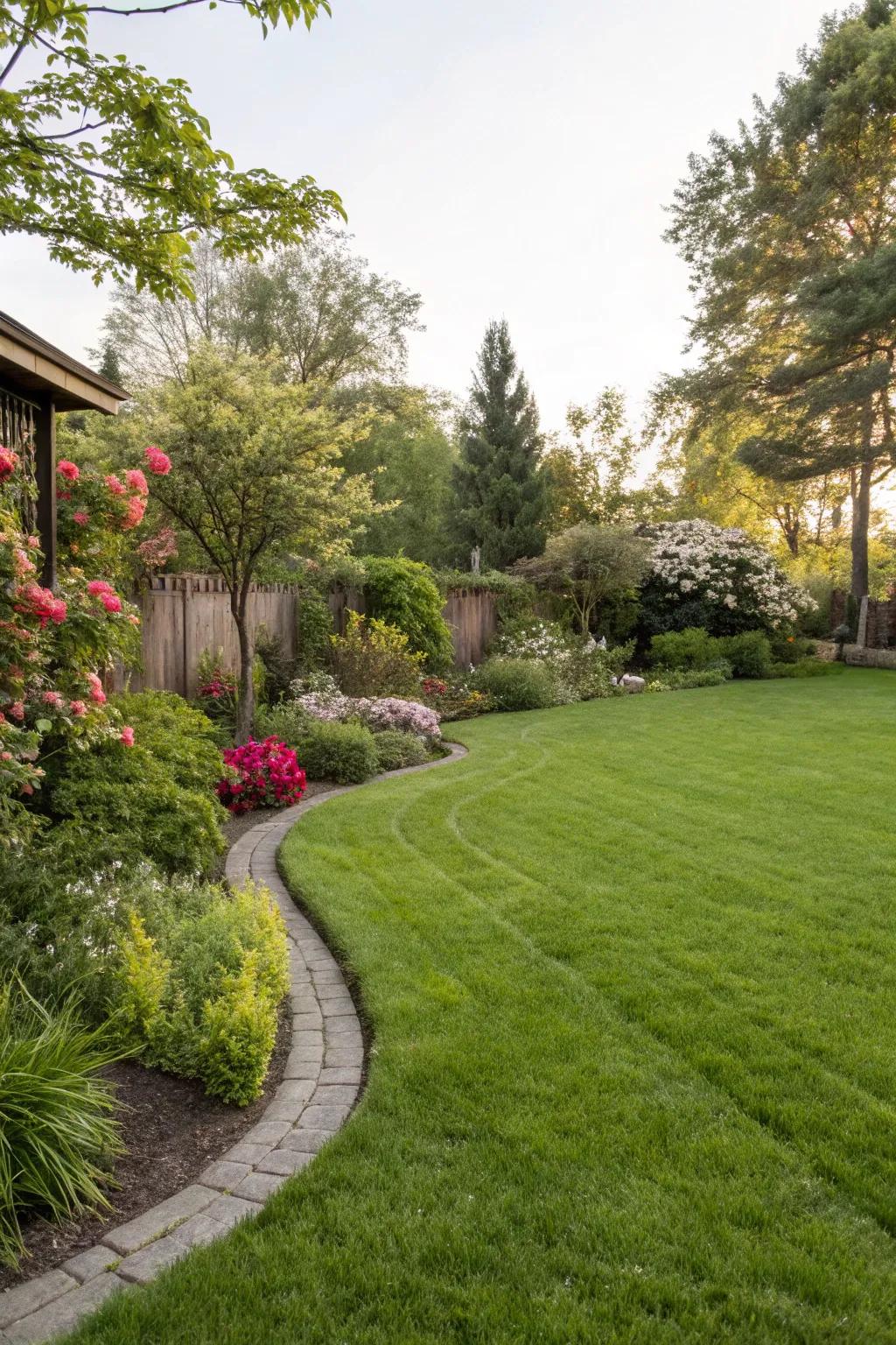 Lush greenery introduces natural elegance to your Hamptons-style backyard.