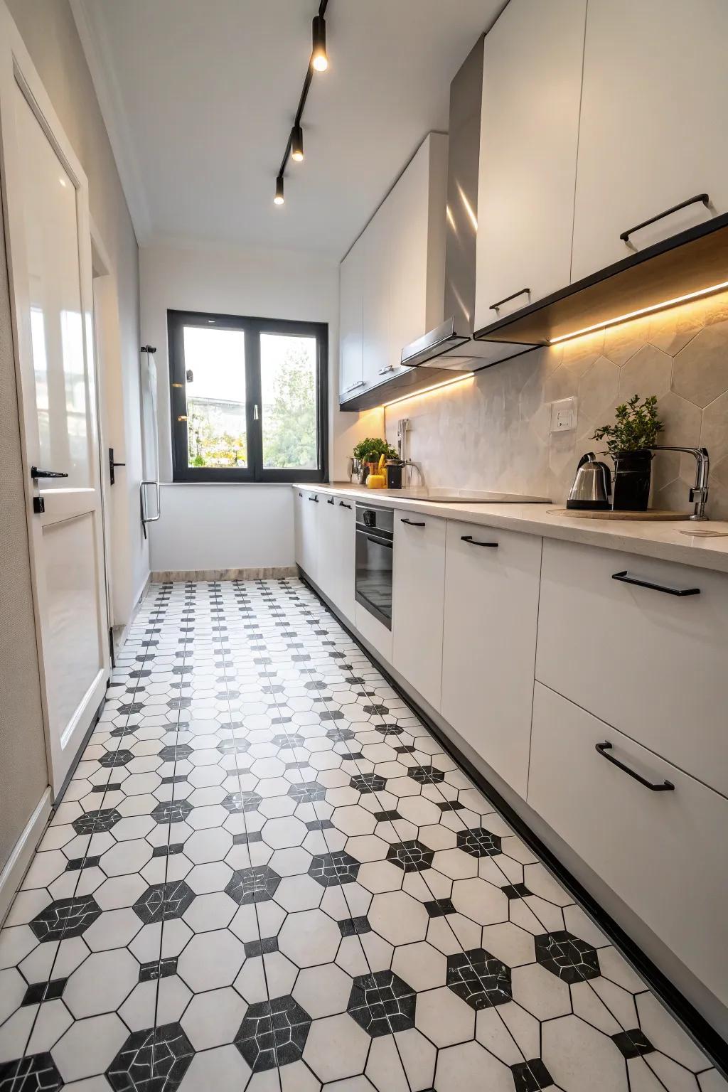 Single-hue hexagon schemes deliver an elegant, contemporary flair.