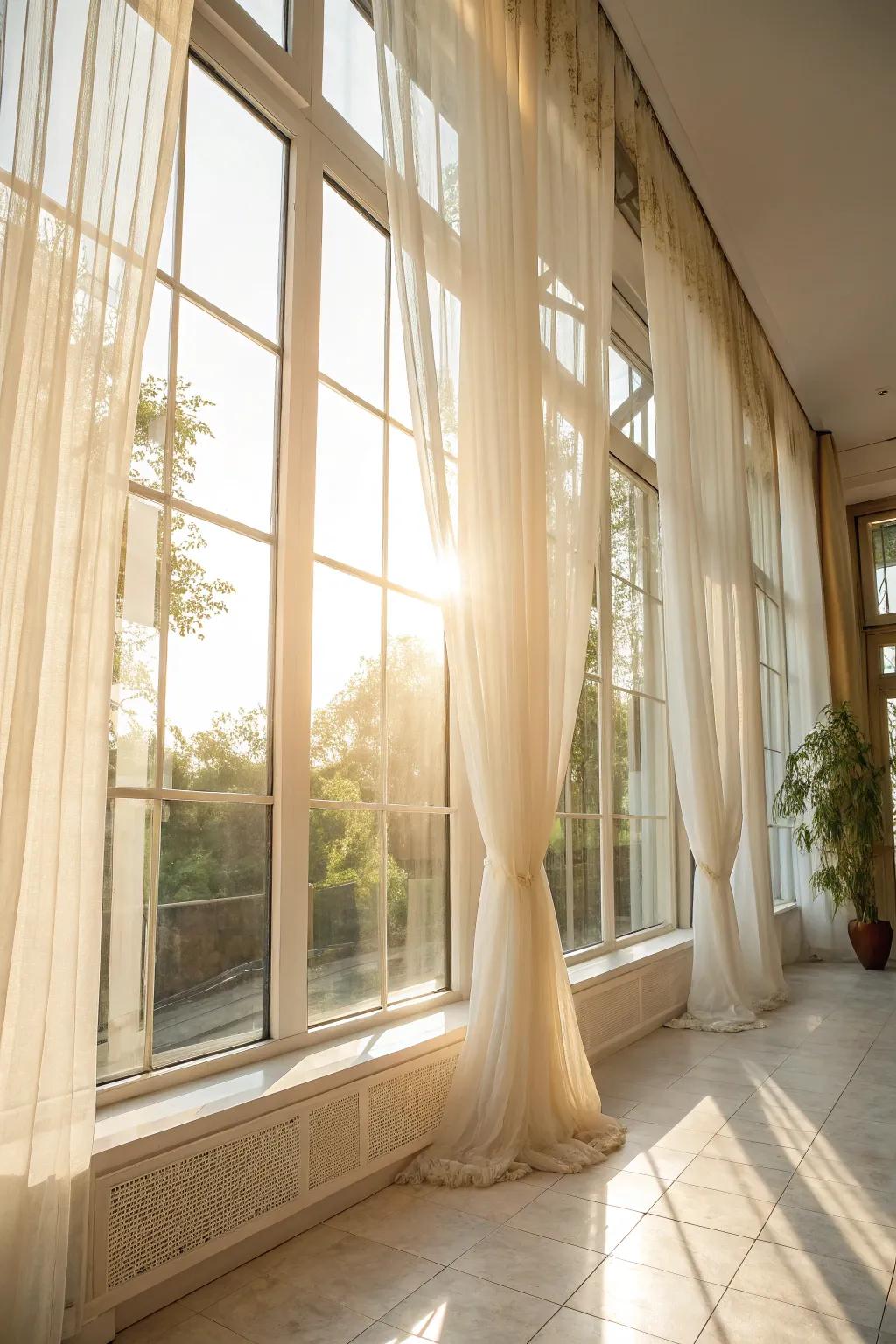 A bright room filled with natural light.