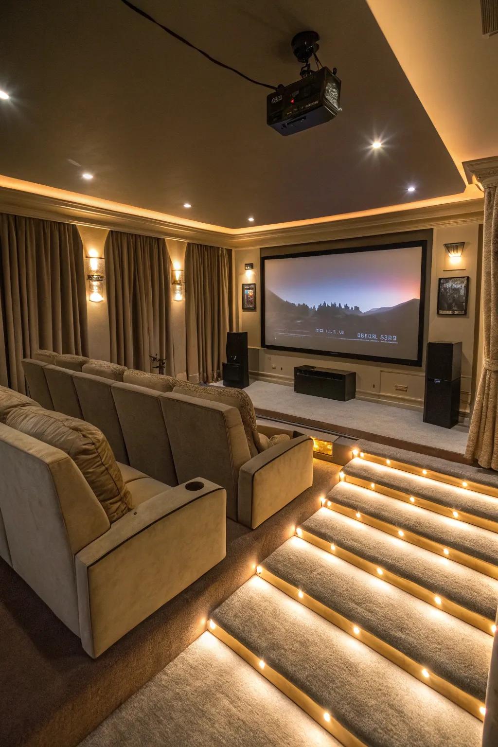 Under-platform LED lighting sets the stage for an amazing movie night.