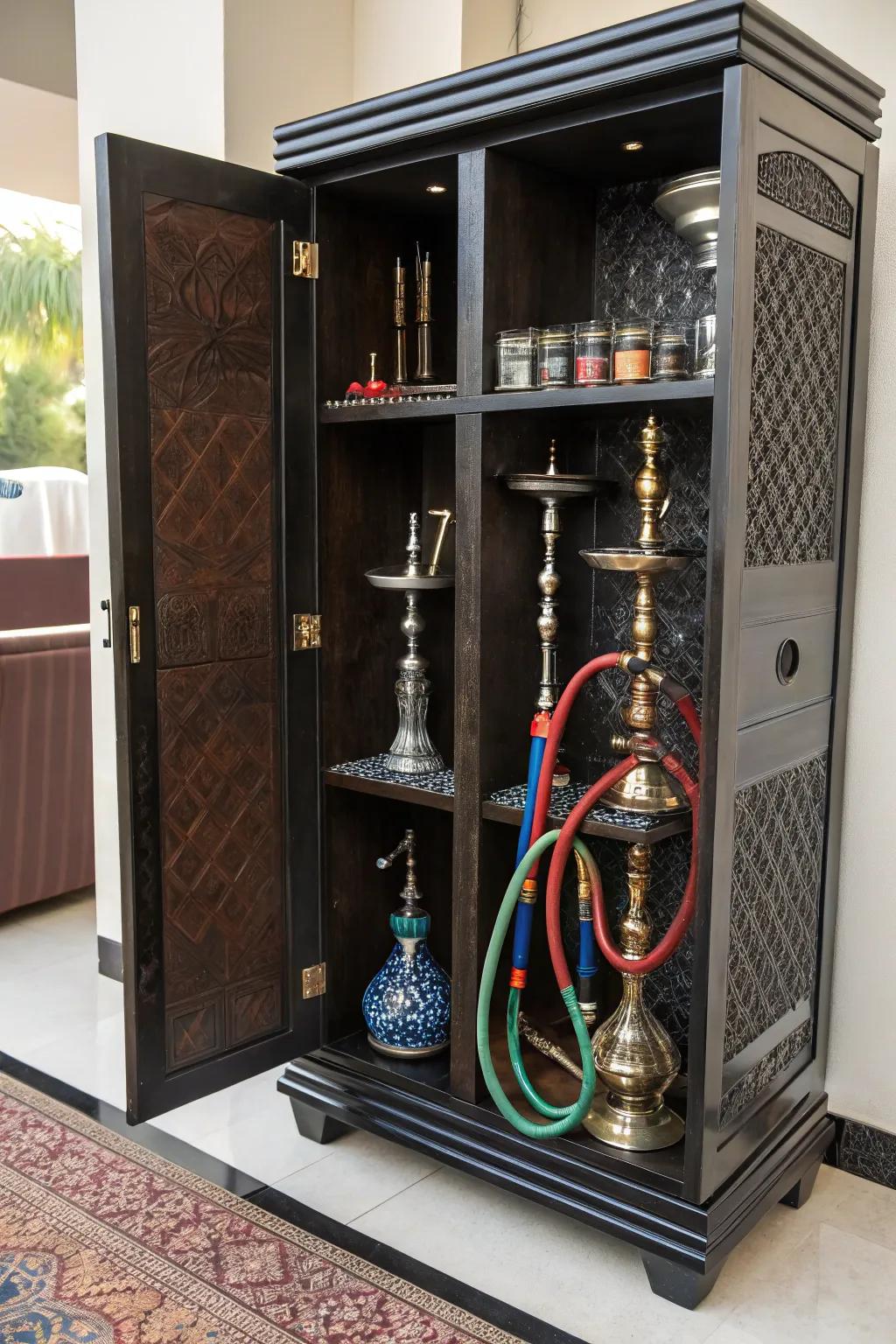 A cool cabinet does a top job of hiding away and tidying up your smoking stuff.