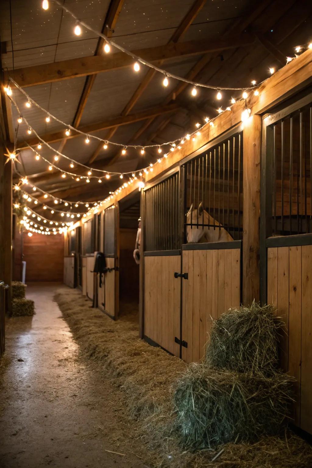 Any stall is made more cozy and enchanting by fairy lights.