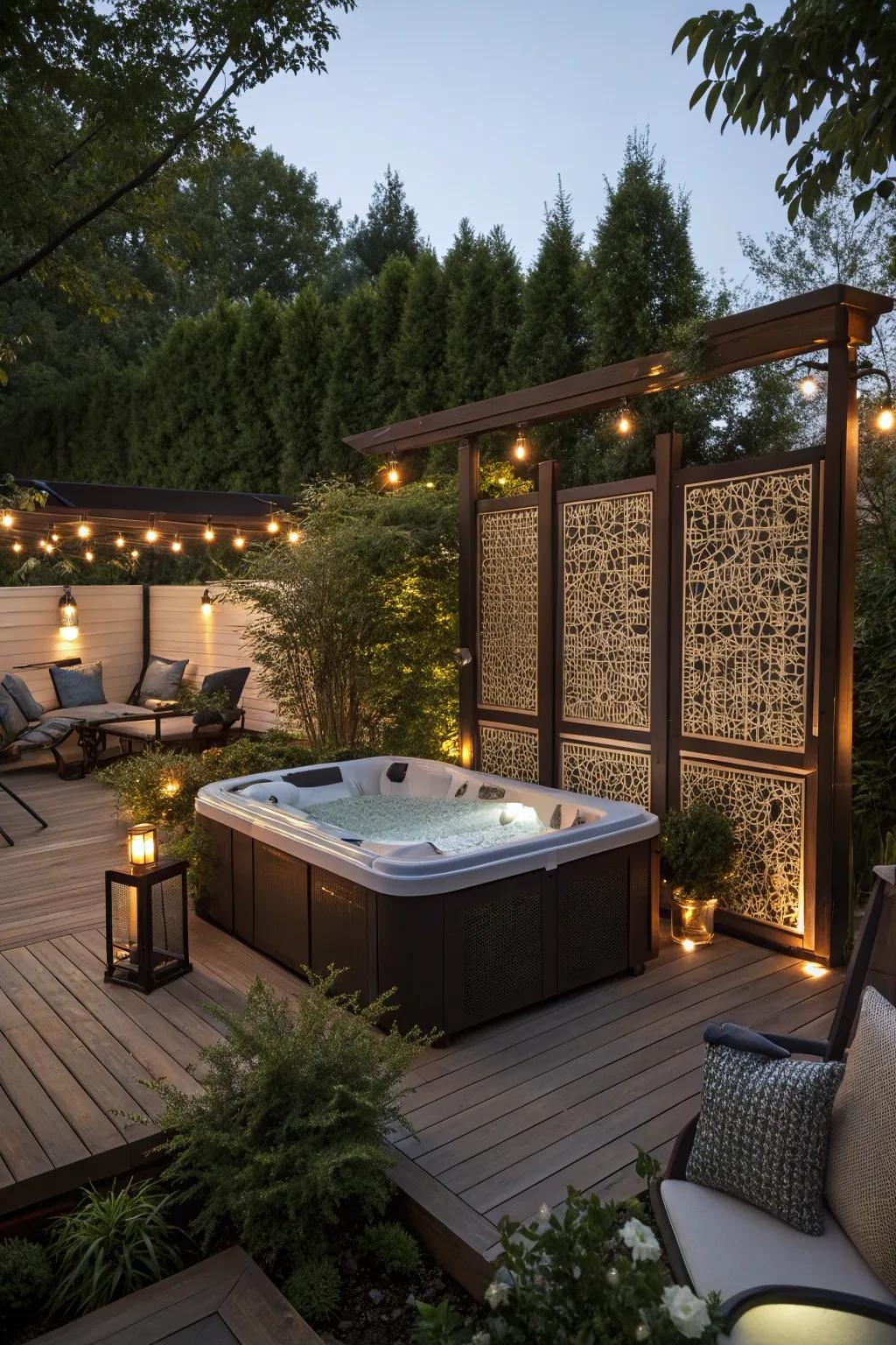 Privacy screens infuse exclusivity and refinement into your spa space.