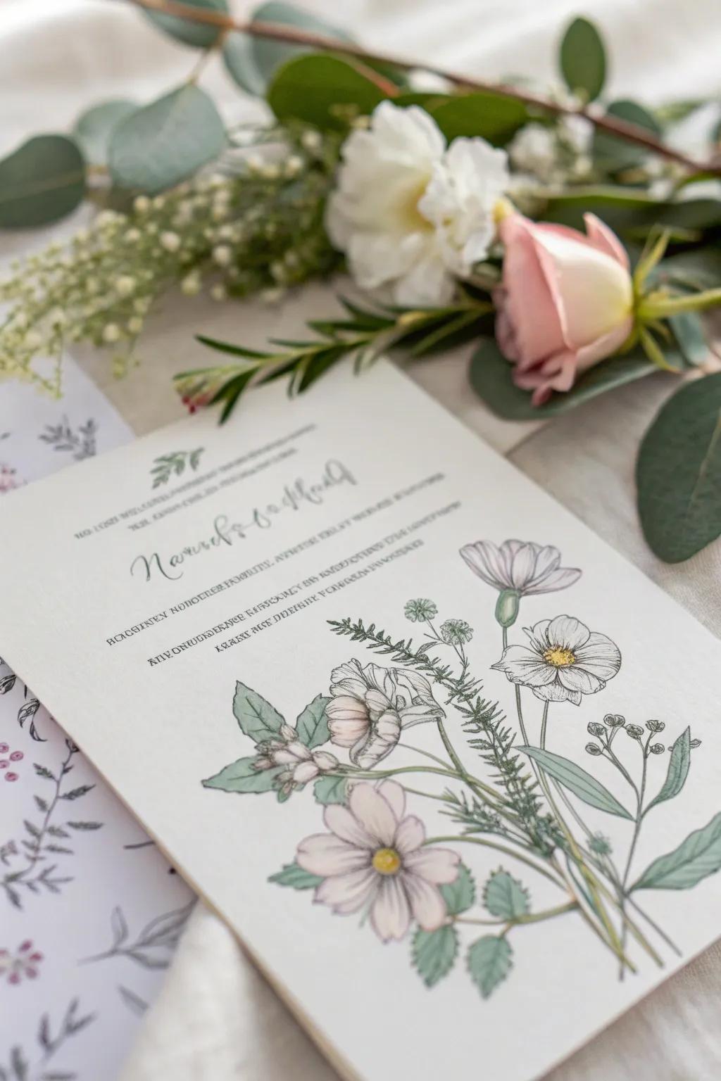 Nature-inspired elements breathe life into your invitations.