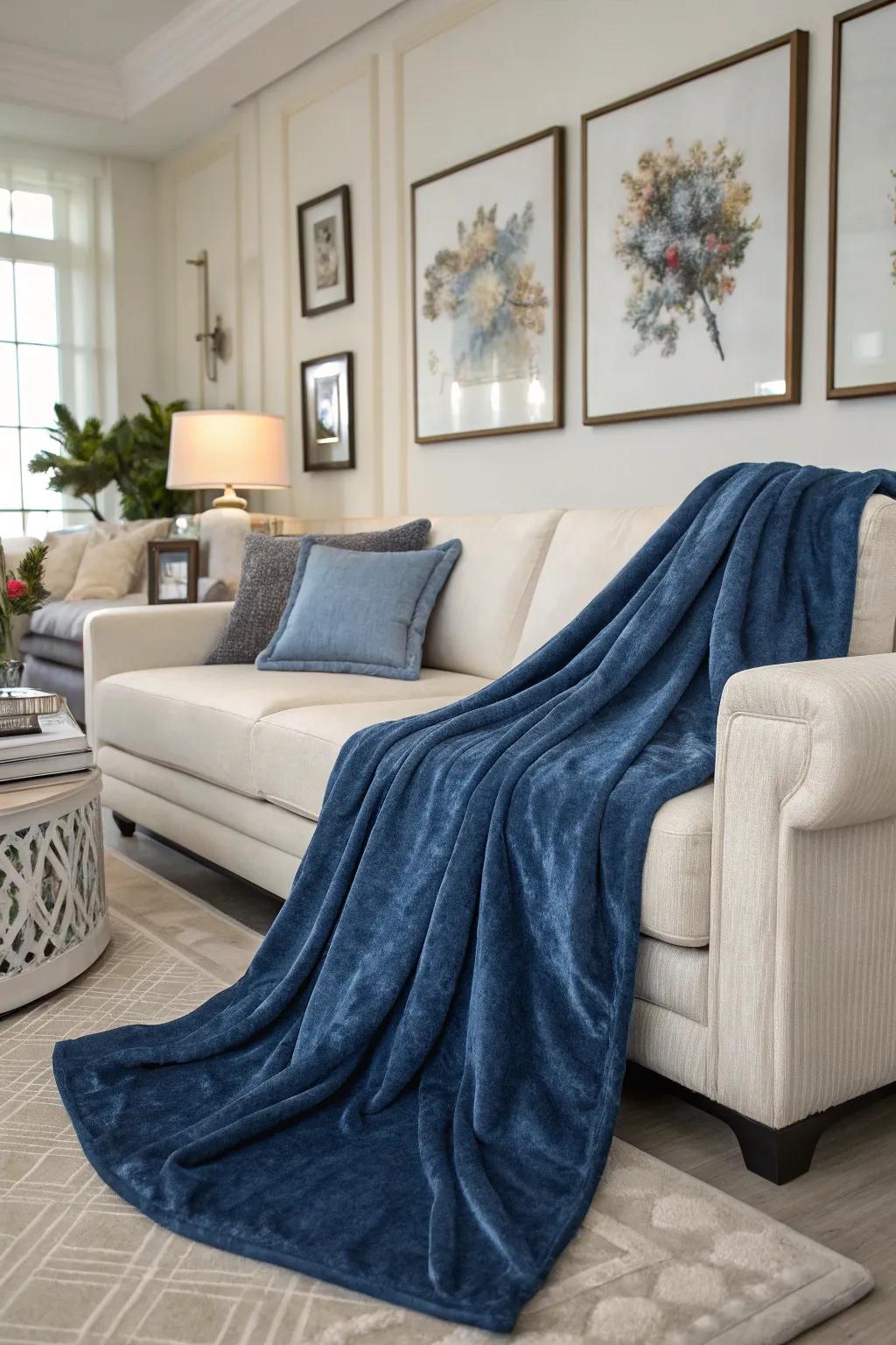 A soft throw blanket that brings warmth and style to any room.