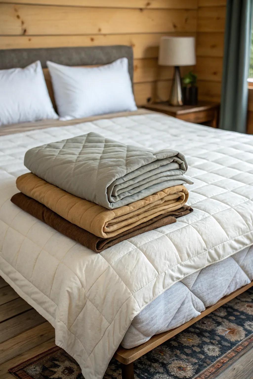 Customize your bed layers for year-round comfort.
