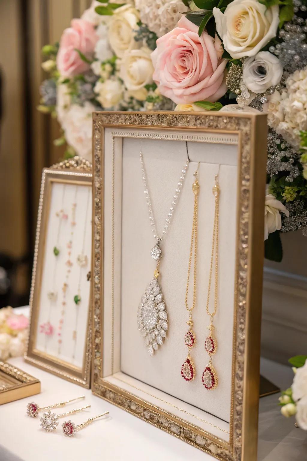 Repurpose old frames to create stunning displays for your jewelry.