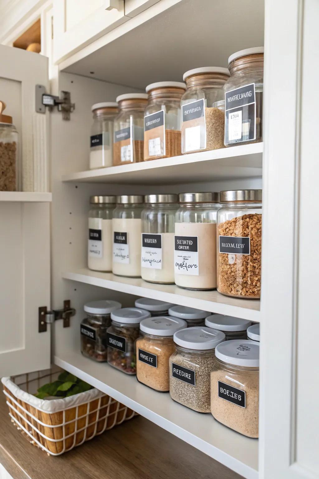 Labels bring clarity and order to your kitchen storage.