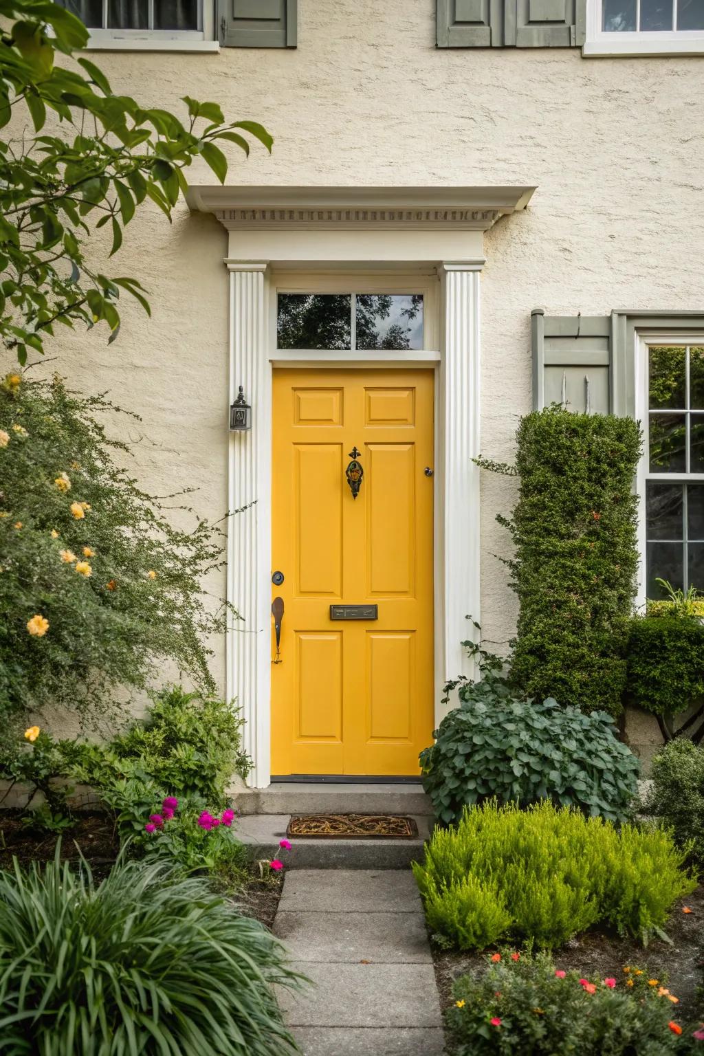 A bold color option makes this built-in front entrance stick out magnificently.