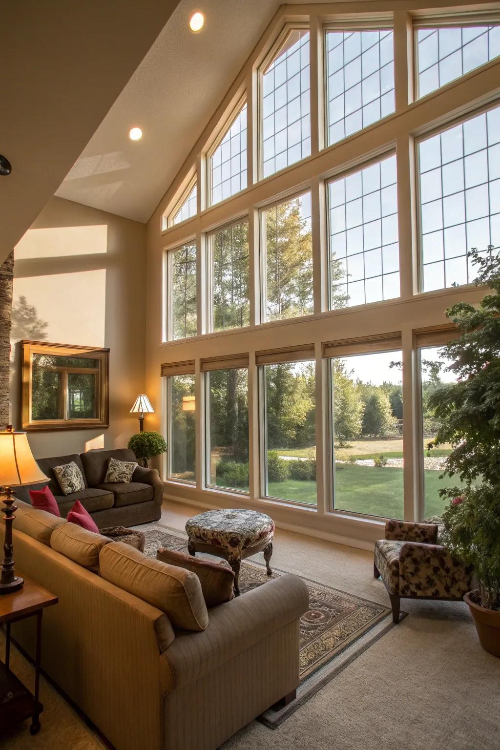 Let natural light flood your home with strategically positioned oversized windows.