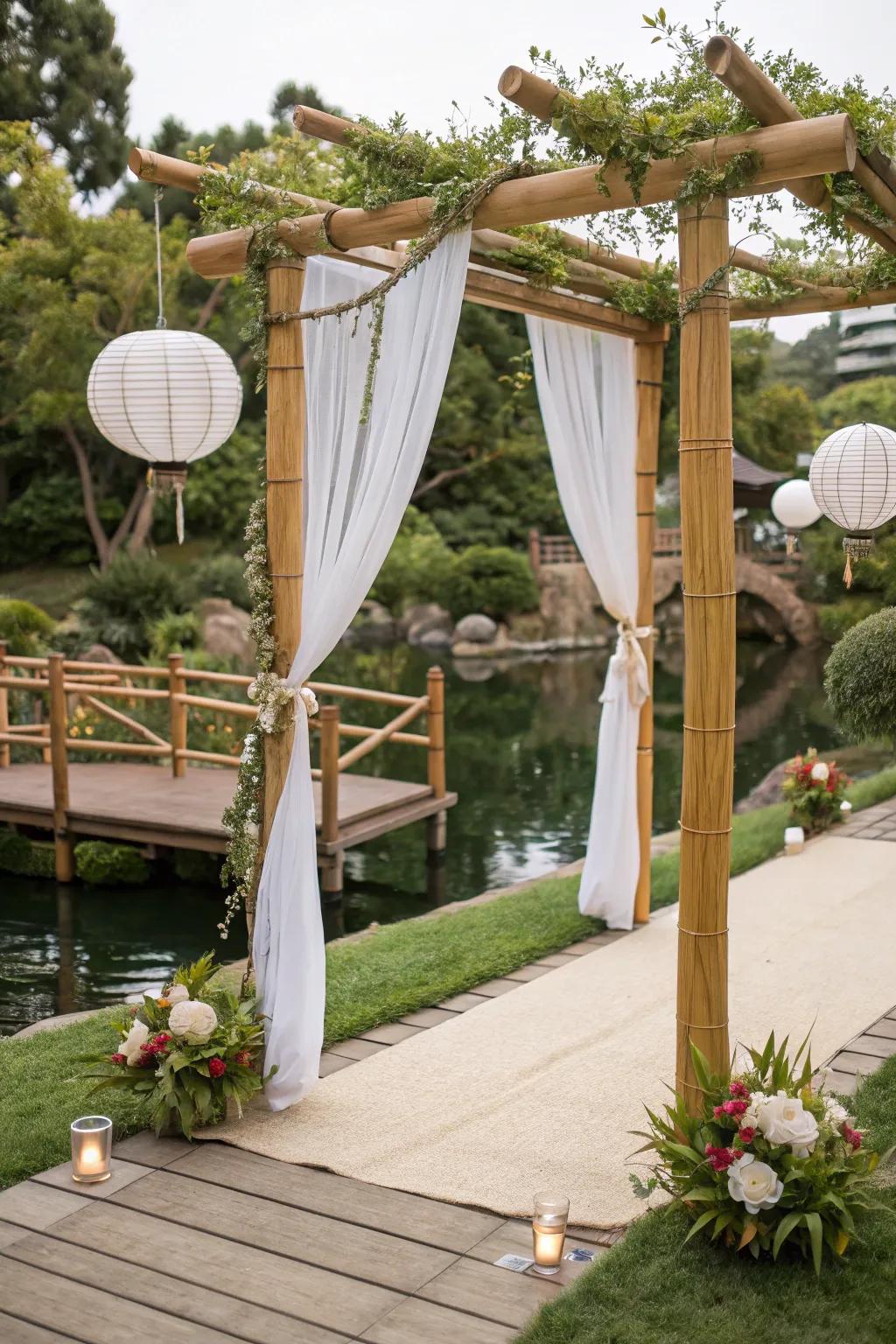 Natural reed embellishments instill a soothing vibe.