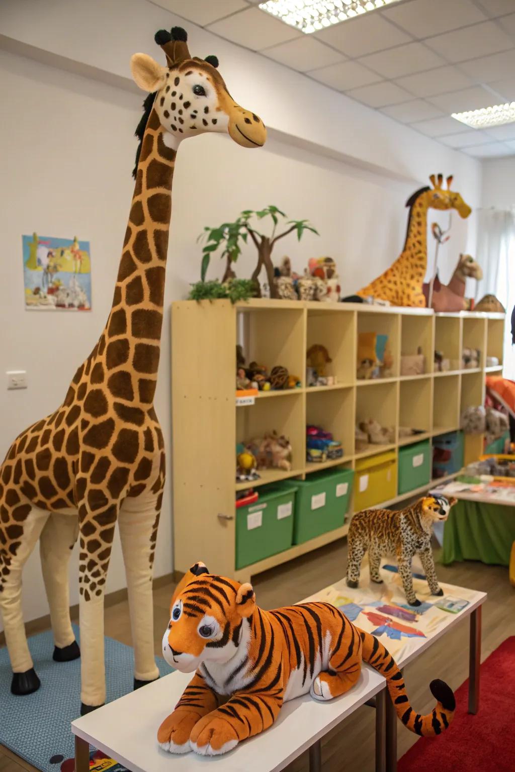 Animal decor provides a playful and unique touch to your jungle area.