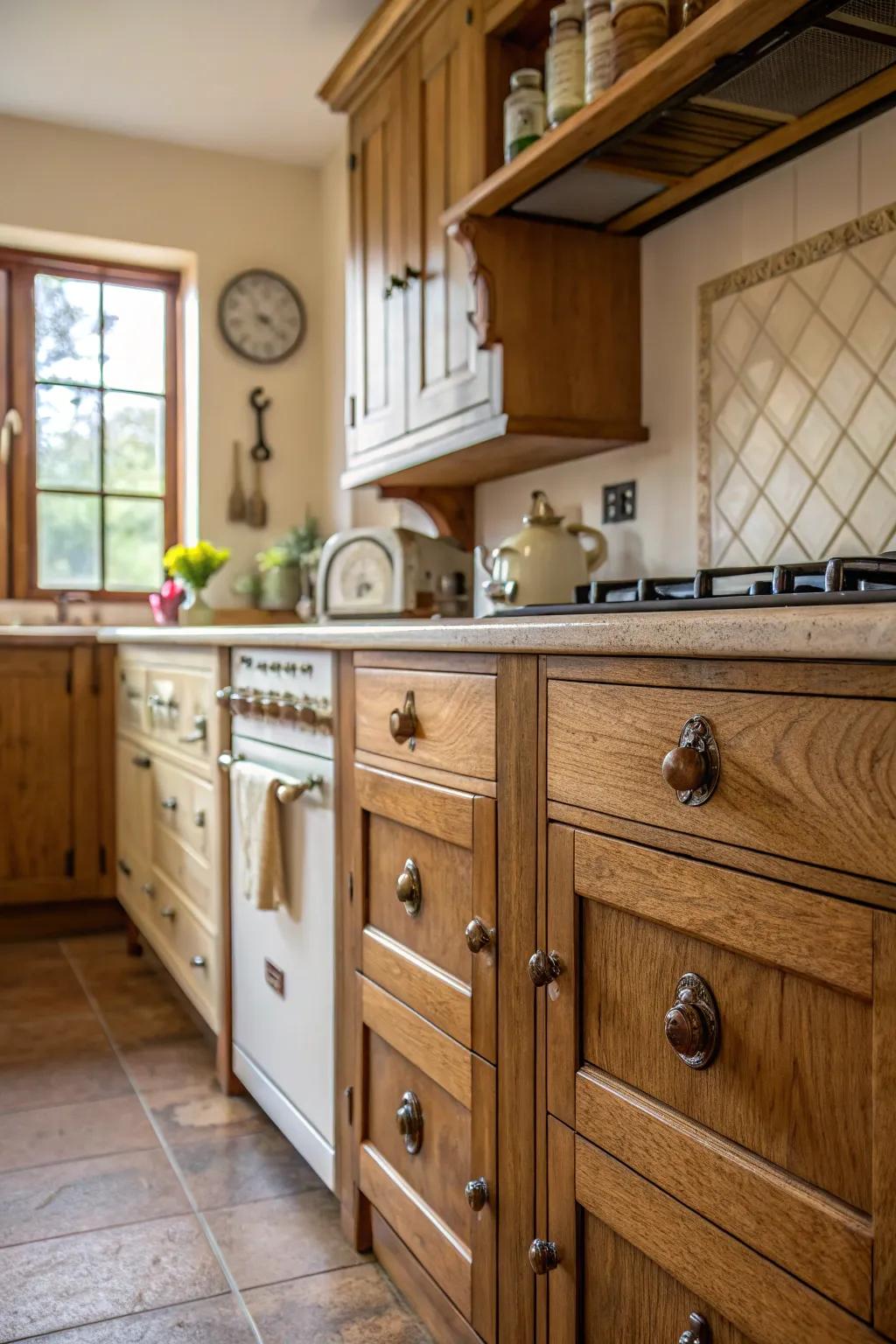 Classic knobs offer a timeless appeal to any kitchen setting.