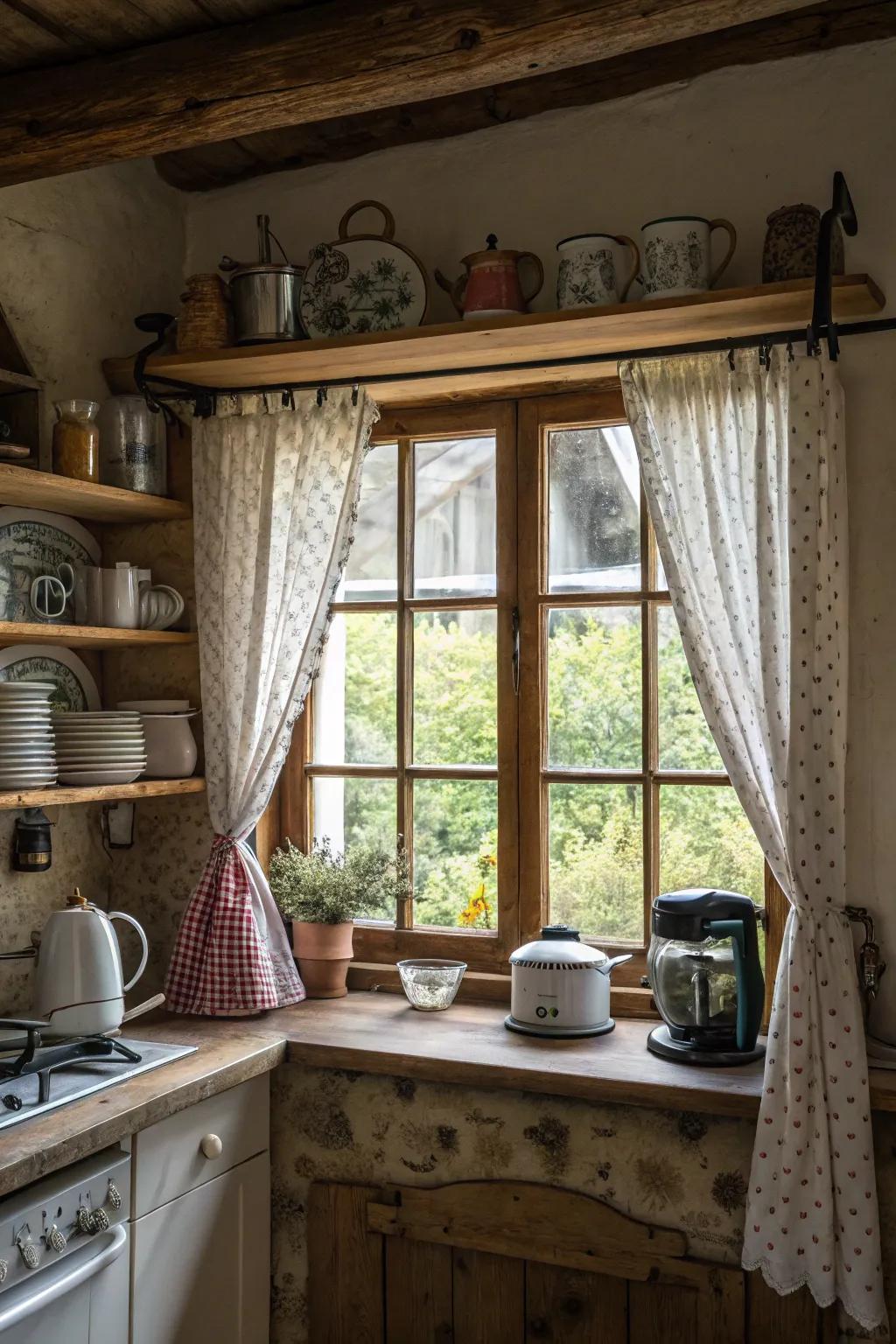 Bistro window covers add charm while allowing natural light to brighten your kitchen.