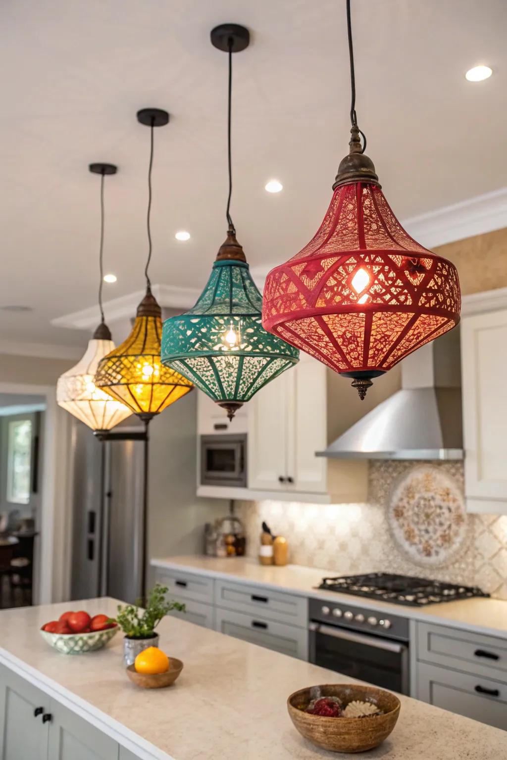 Pendant lights create a striking and fashionable impact.
