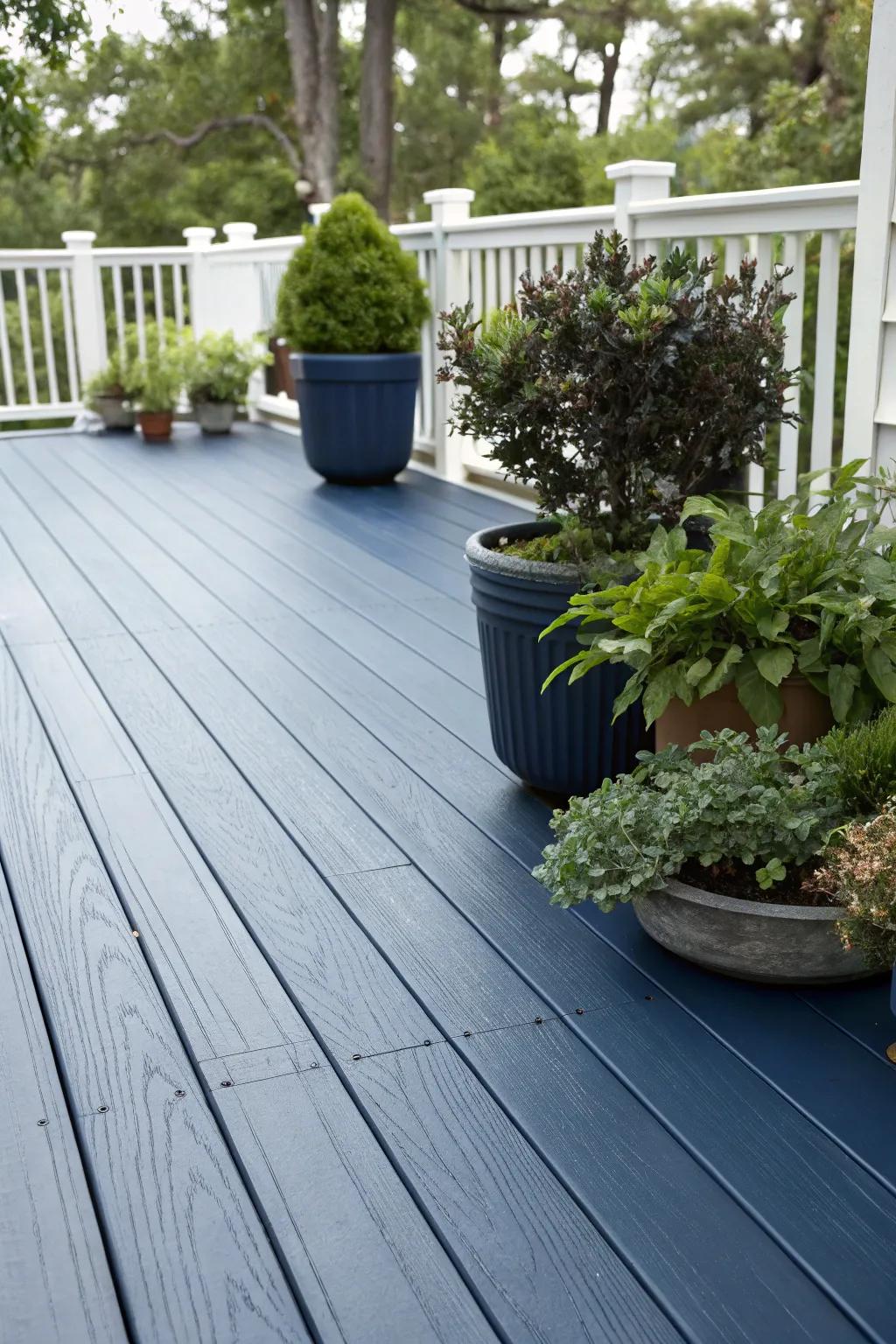 Stable segments offer seclusion and a smooth finish to this stylish deck.