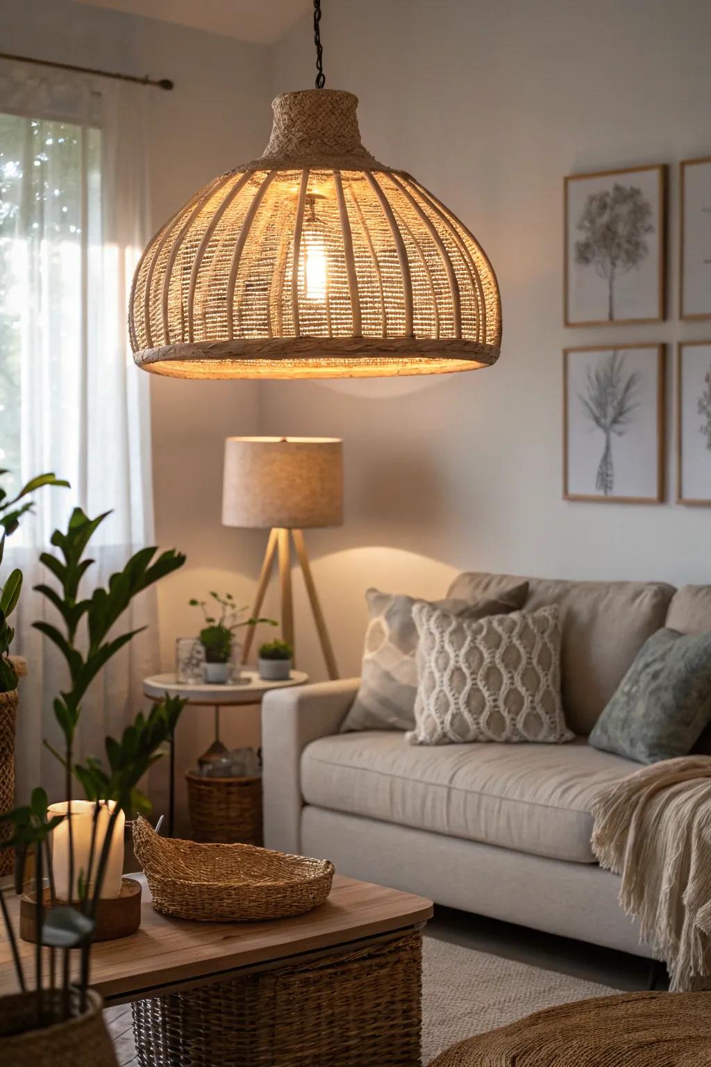 Twine pendants add natural texture to your area.