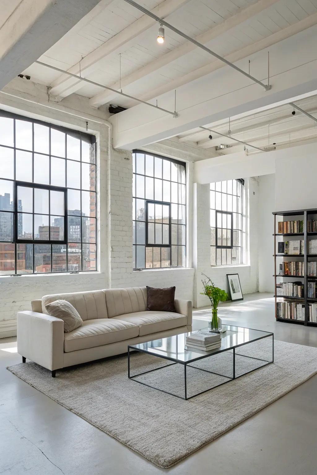 Contemporary furniture in a modern loft setting.