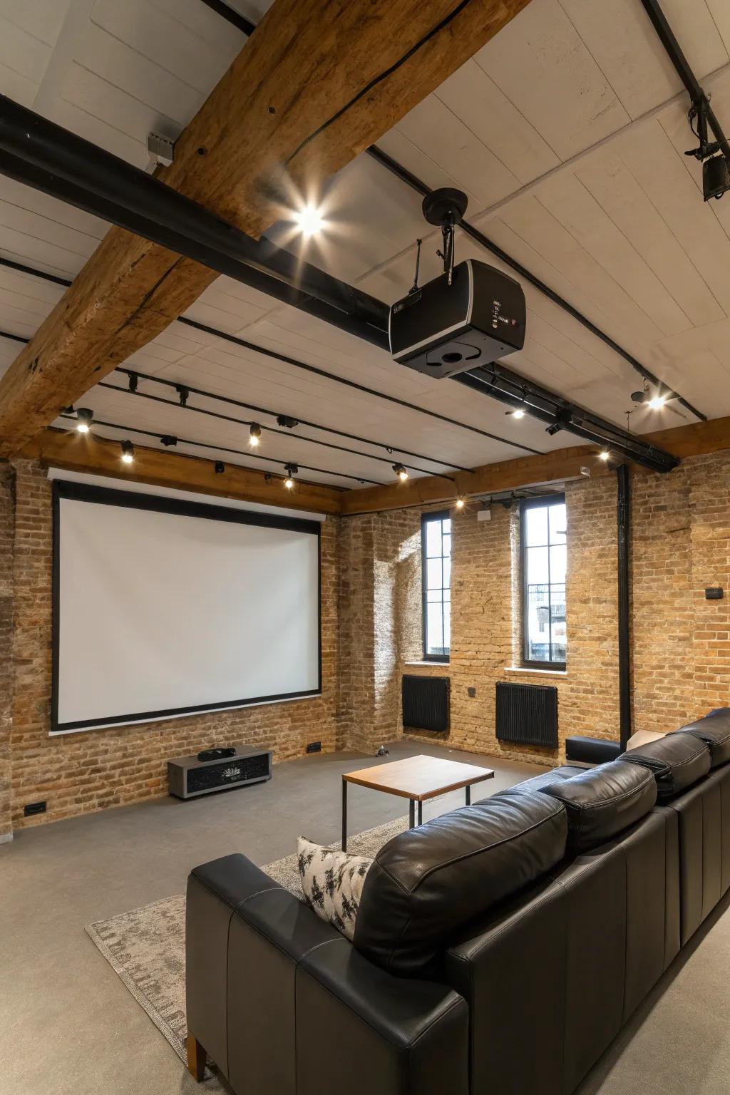 An image caster enhances your loft’s cinema atmosphere.