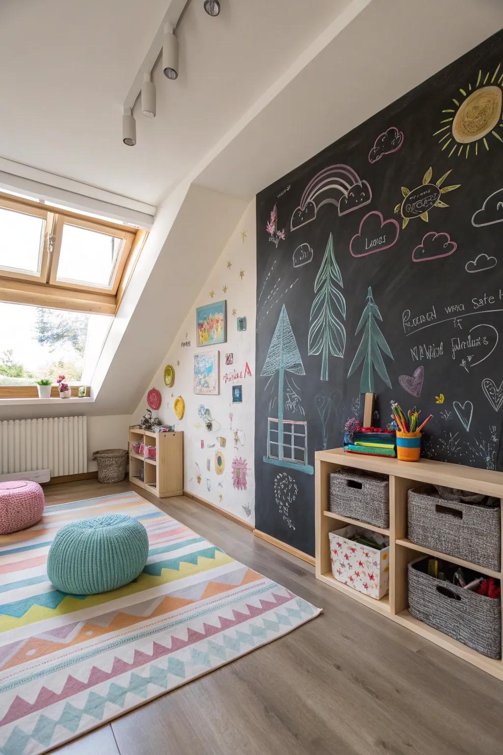 A writable surface where kids can express themselves artistically and learn new things.