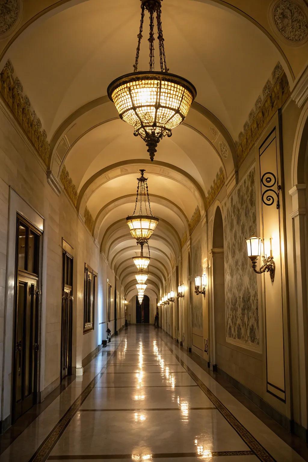 Pendant lights bring an element of style and coziness to any hallway.