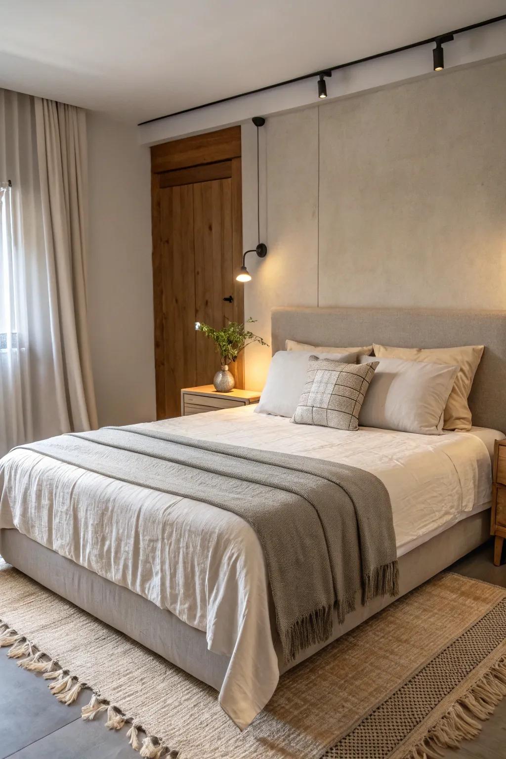 A serene retreat created with neutral tones.
