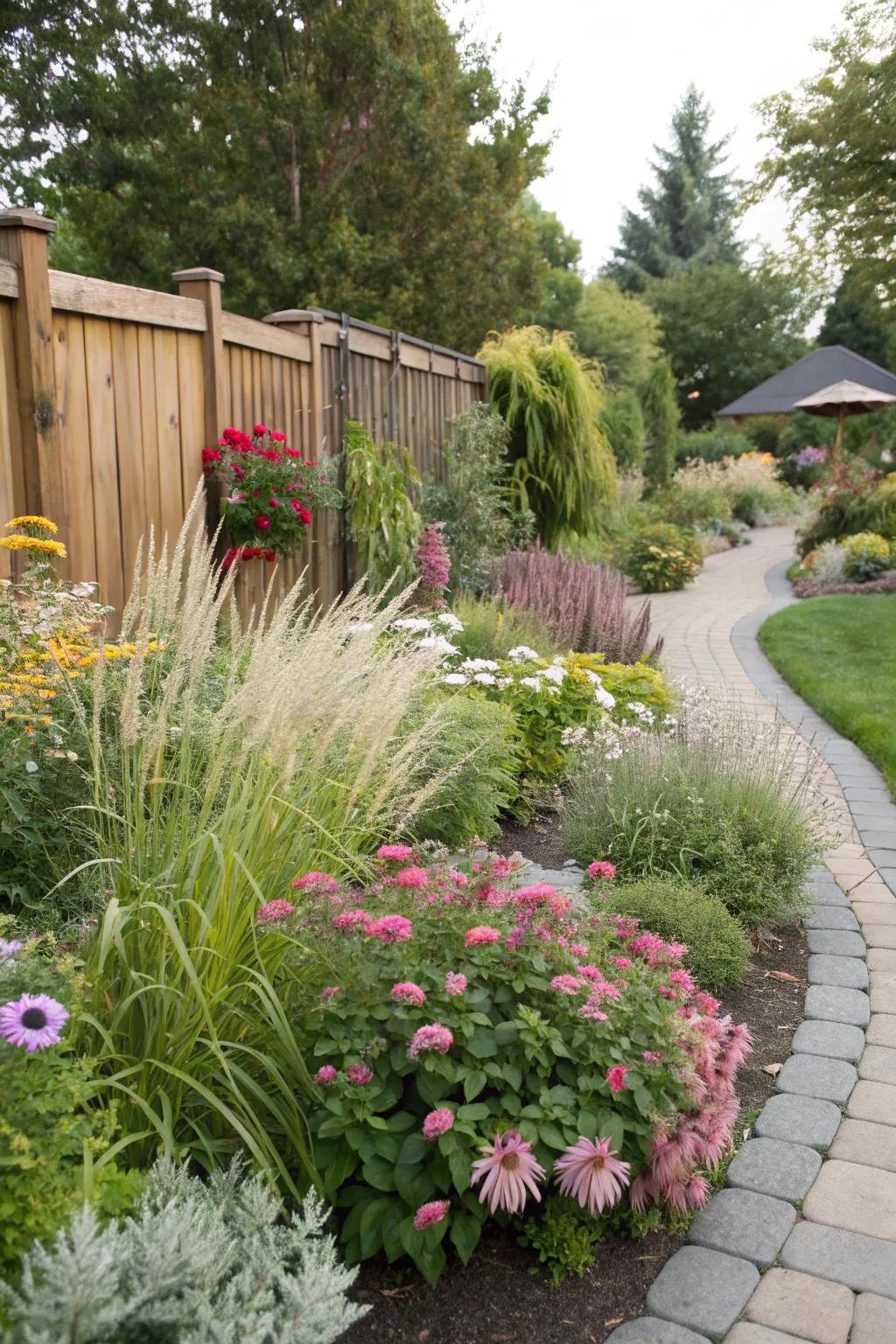 A rich garden filled with diverse plants for easy maintenance.