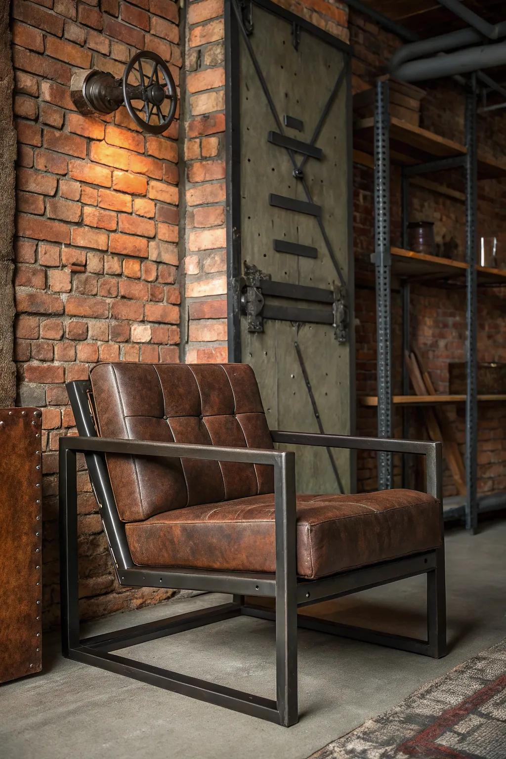 Add character with an industrial armchair.