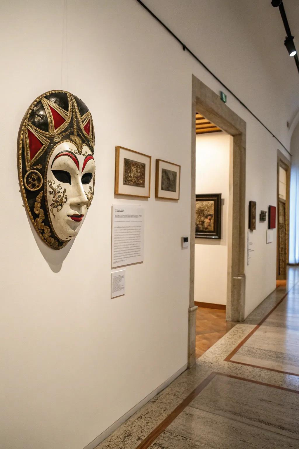 An individual wall adornment displayed as an art piece produces a gallery-like feel.
