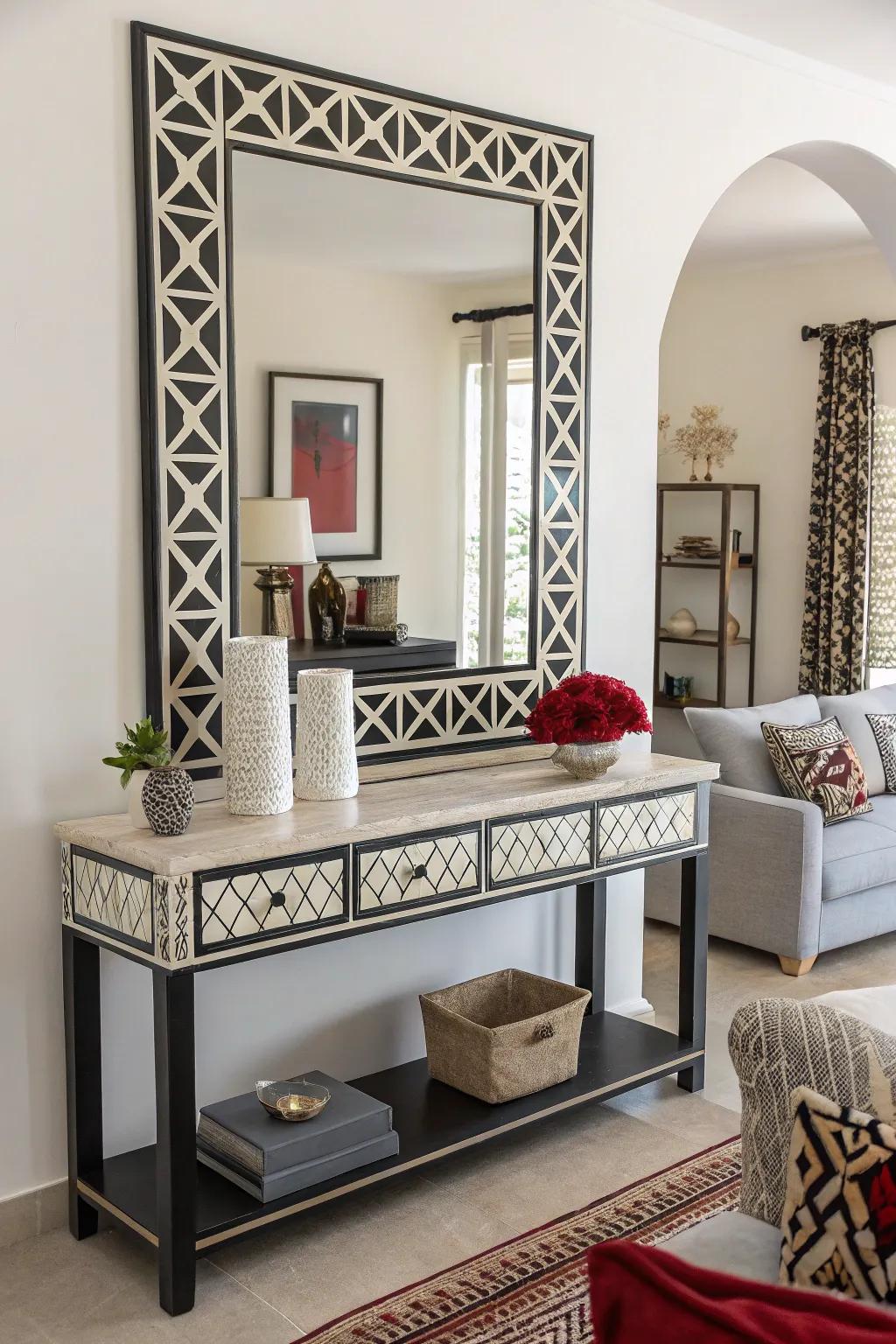 Geometric shapes bring a modern touch to your decor.