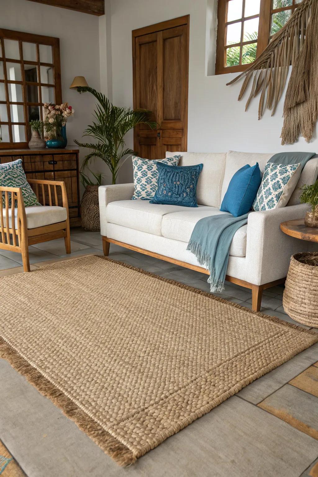 Natural textures bring an element of the beach indoors.