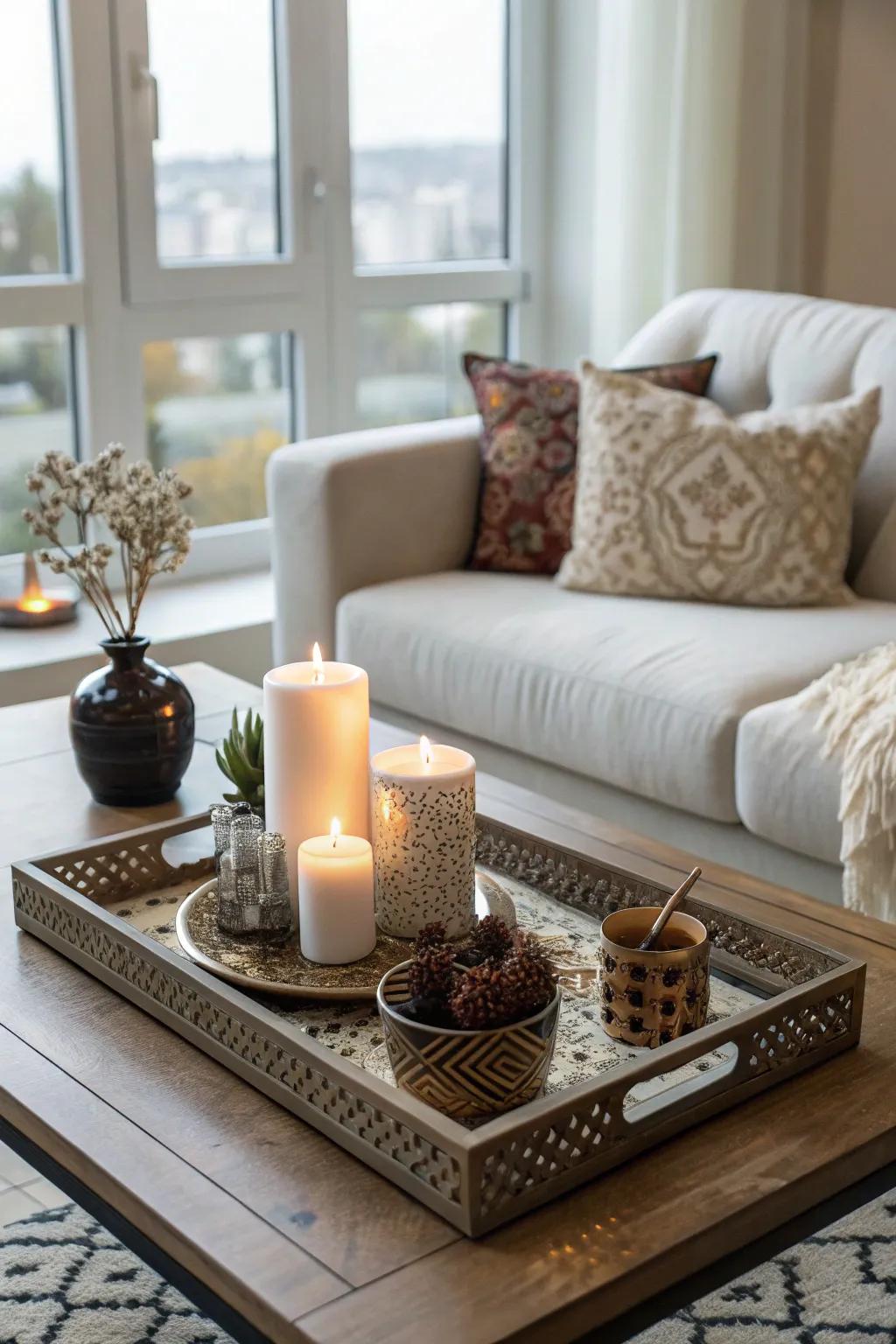 A chic base keeps your coffee table both organized and stylish.