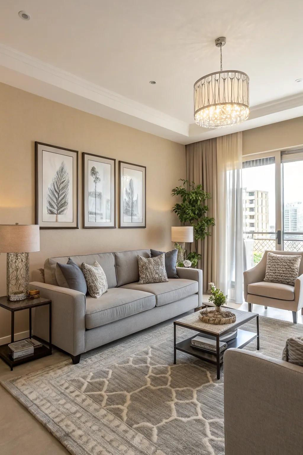 Neutral shades provide a versatile base for any design.