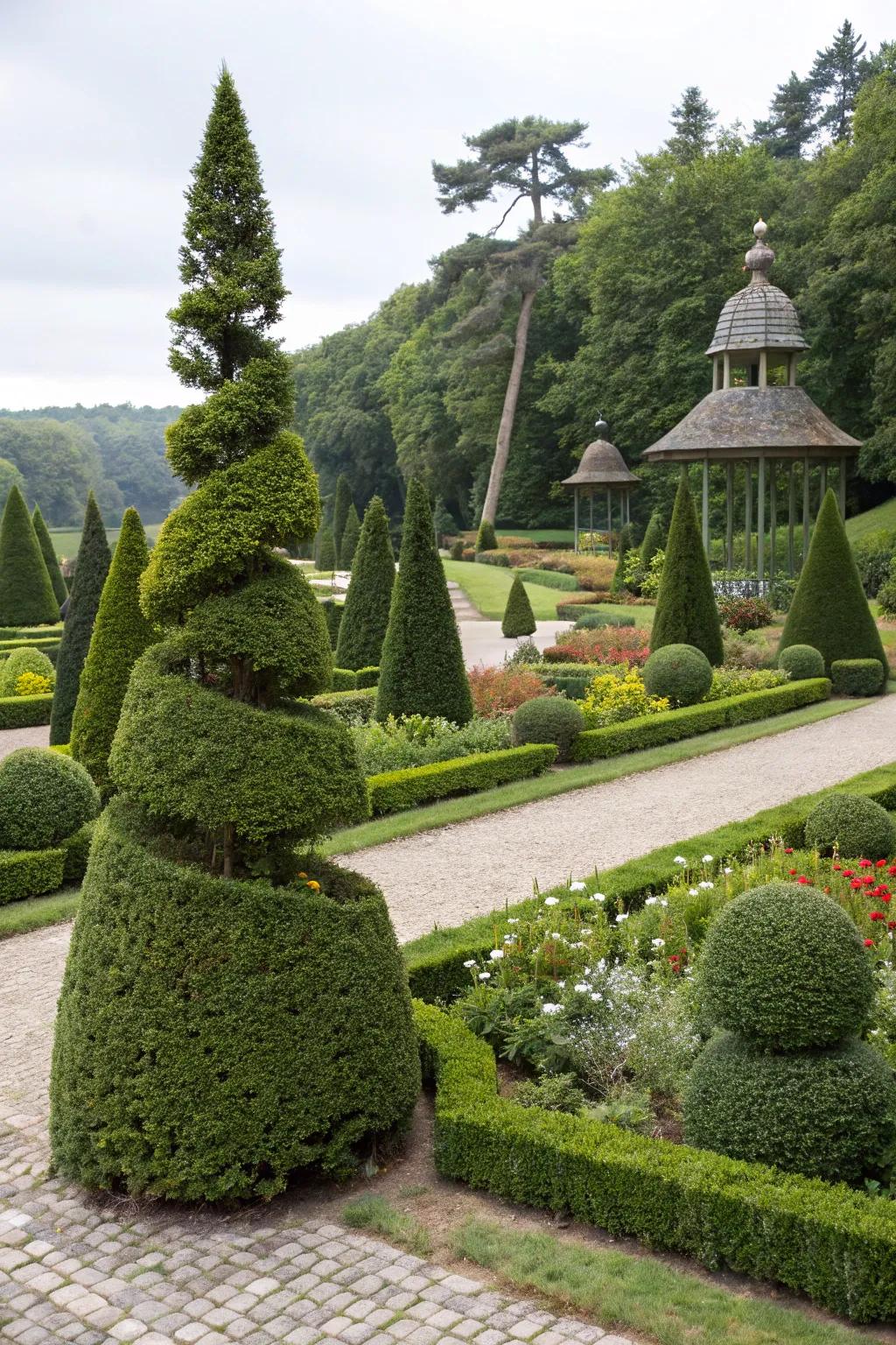 Topiary plants bring an element of whimsy and artistry to formal gardens.