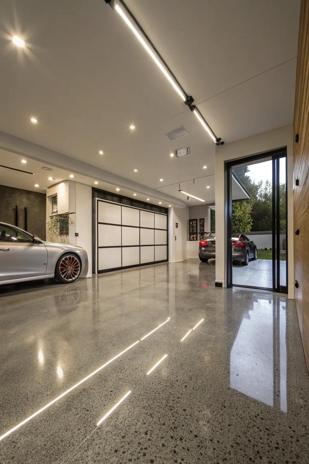 Enhance your garage with high-end finishes and materials.
