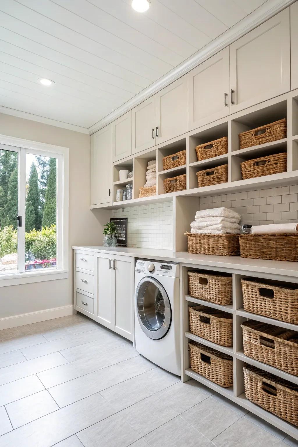 Generous storage ensures your laundry necessities are neatly arranged.