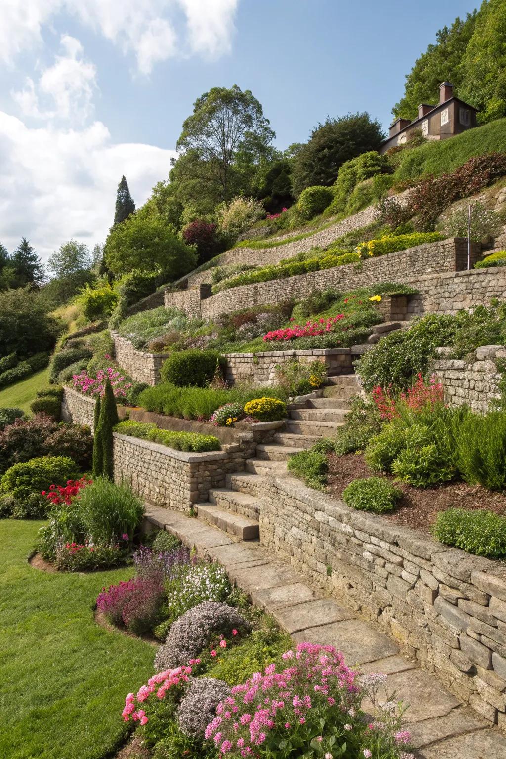 Layered groundscaping amplifies the charm and interest of your garden.