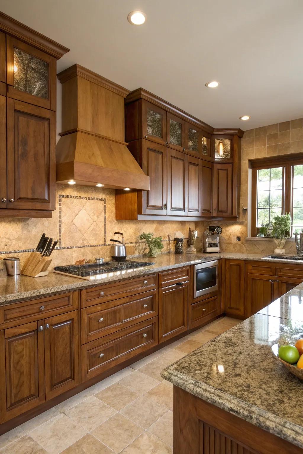 An engaging mix of textures enriches the depth and visual appeal of this modern rustic kitchen.