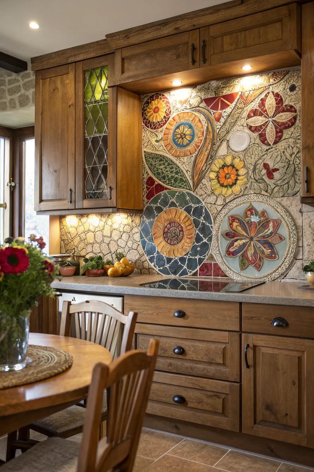Ceramic mosaics provide both durability and style in the kitchen.