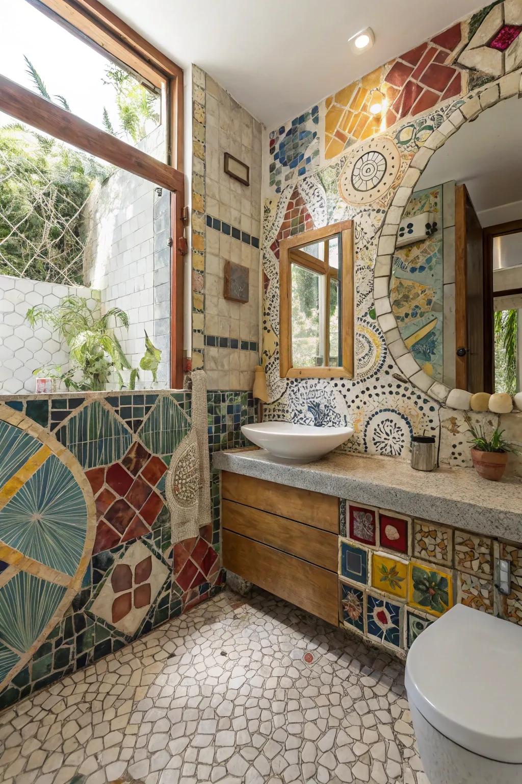 Set free your creativity with a diverse blend of mosaic tiles.