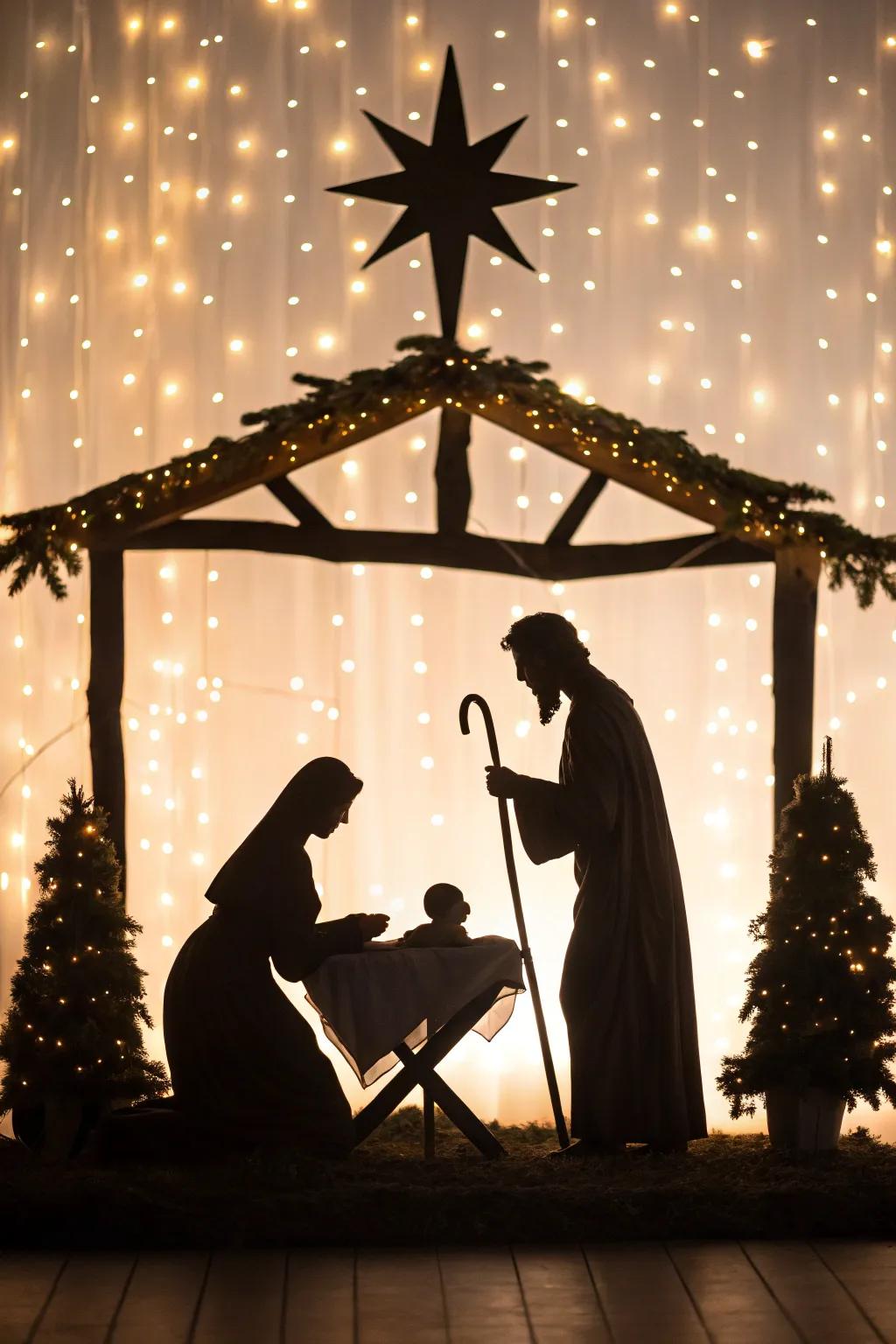 Silhouette designs produce a modern yet meaningful nativity display.