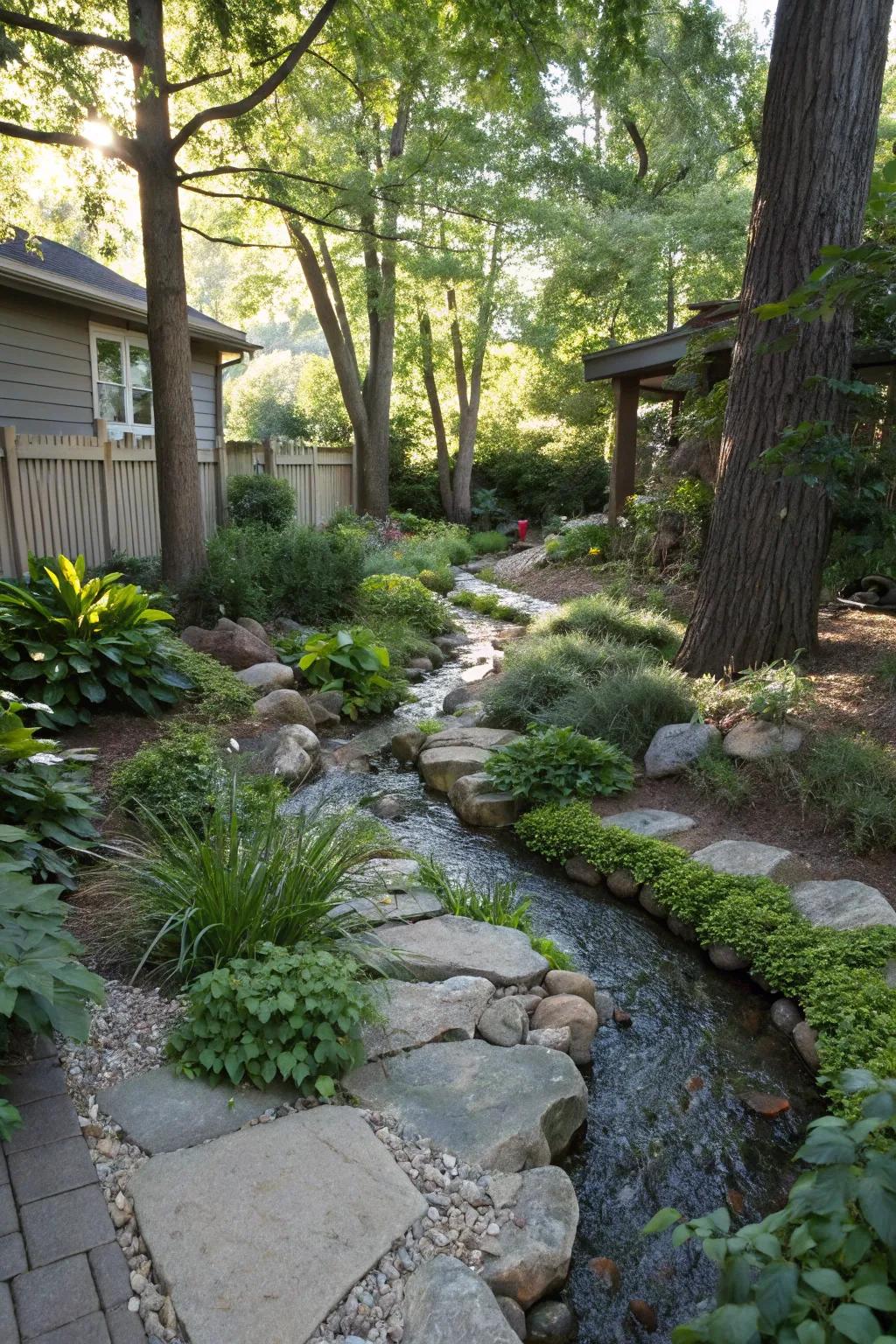 A split stream design adds intrigue and beauty.