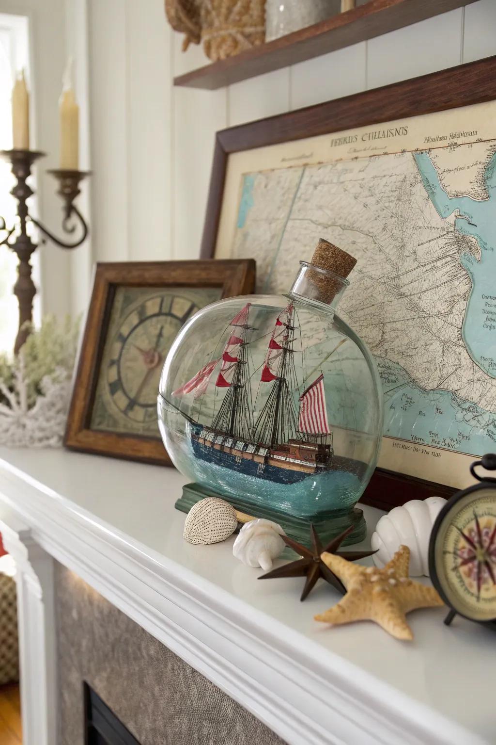 This vessel encased is an enduring work of marine artistry.