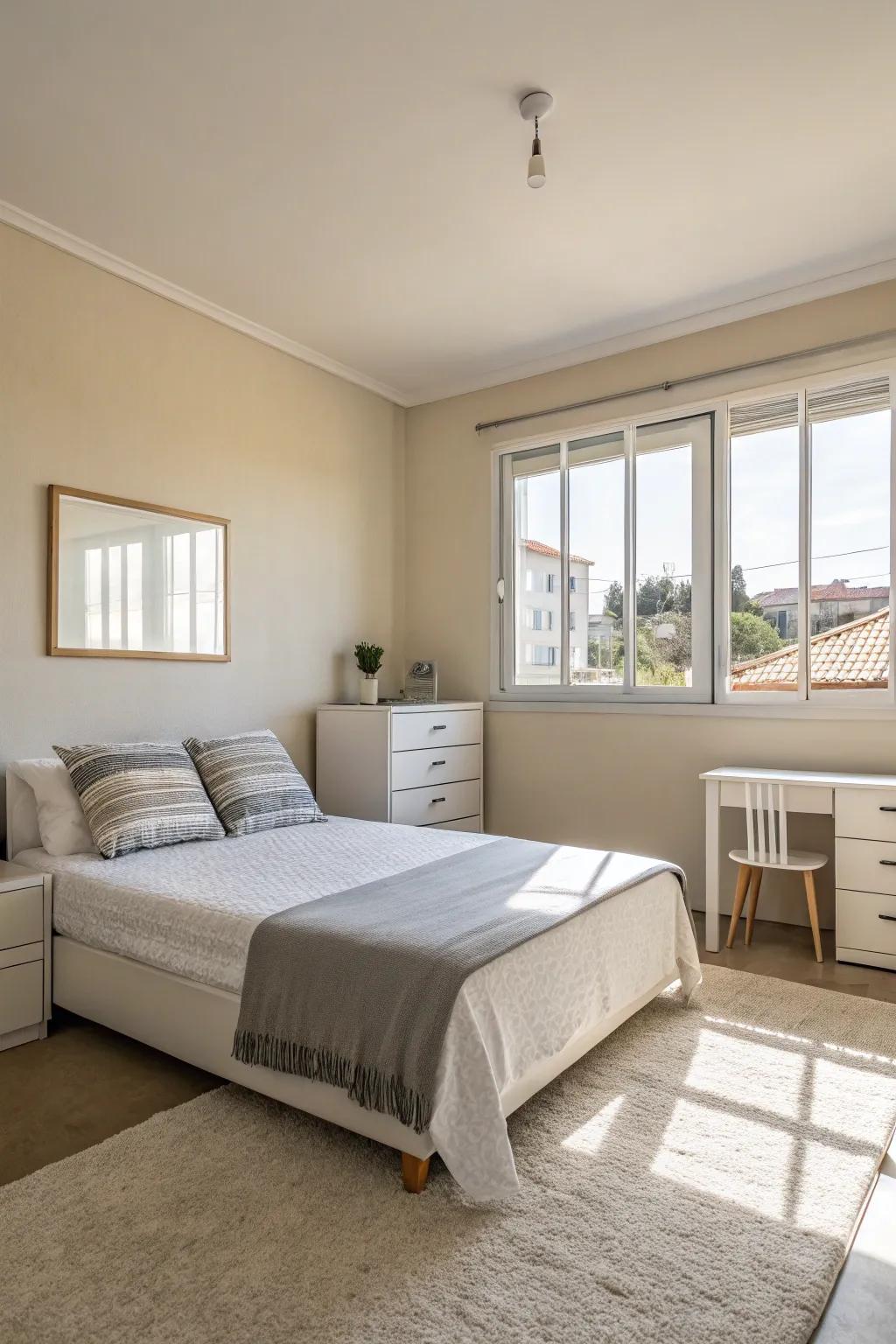 Simple furniture elevates a clean and uncomplicated look.