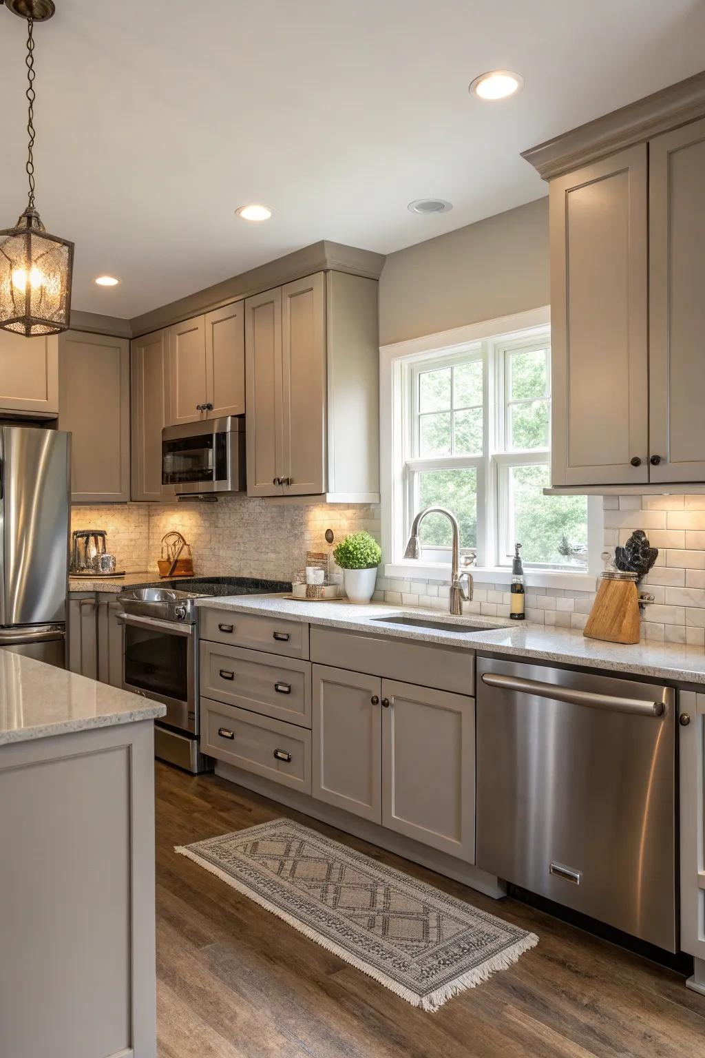 Taupe achieves a stylish balance between warmth and coolness.