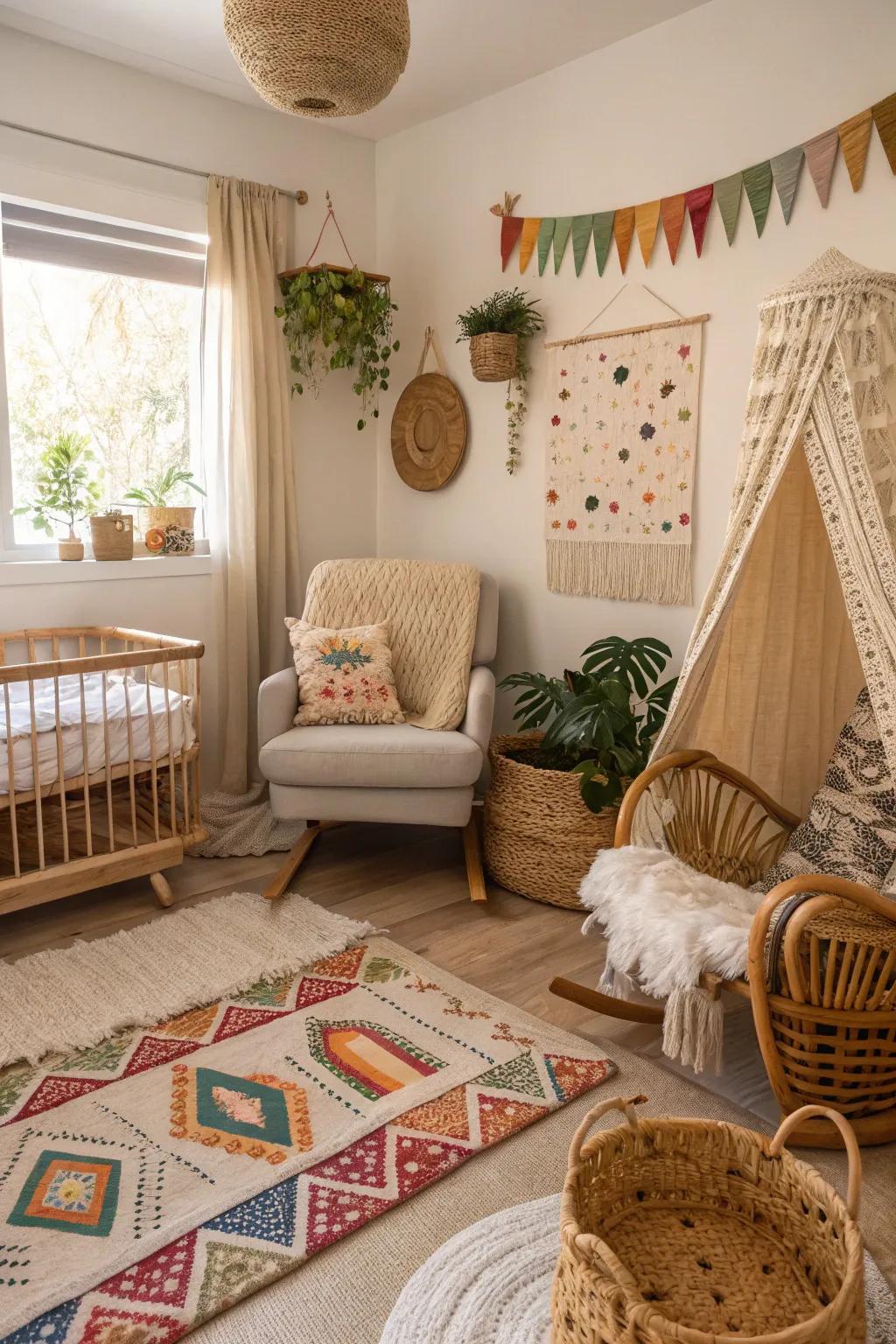 Welcome tranquility and style with a boho nursery.