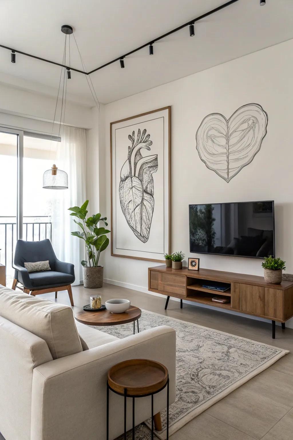 Simple line art delivers a polished and sleek accent.