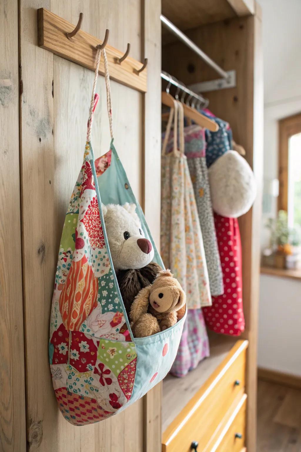 With handmade hanging storage, you can make more room.