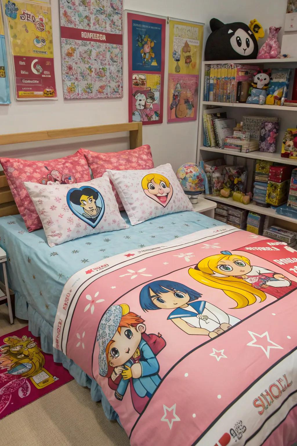 Animation-themed bedding transports your favorite characters into your dreamland.