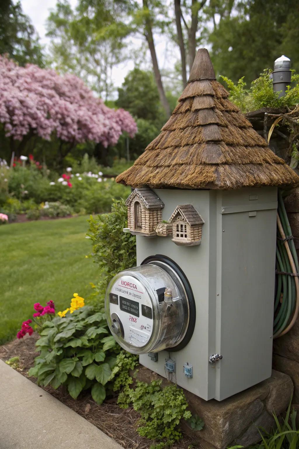 A petite dwelling motif transmutes your meter into an endearing focal point.